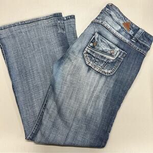 Bianco Denim Blue Jeans Boot Leg Low Rise Pockets Womens Size 4